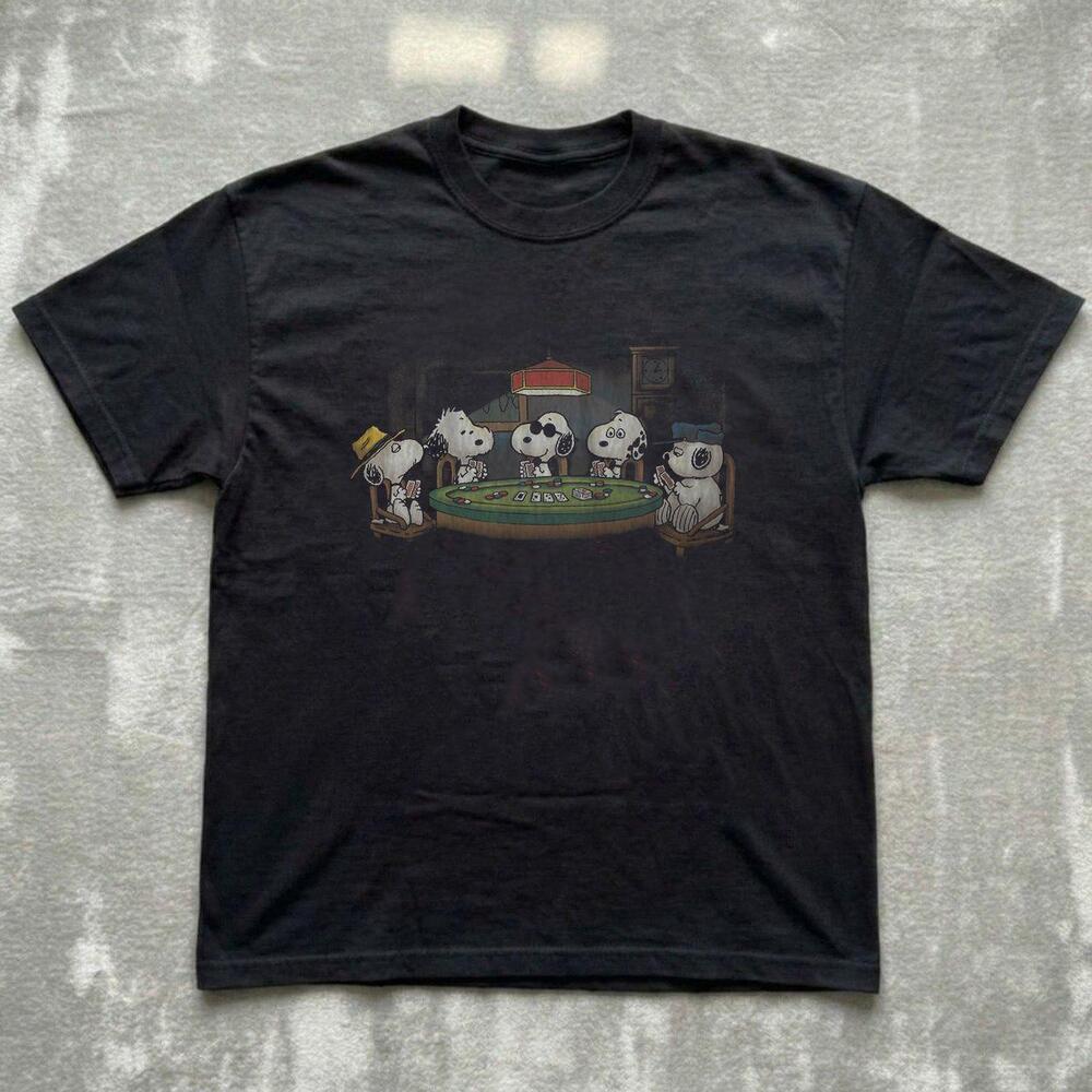 Style 90S  Peanuts Snoopy Joe Cool Poker T Shirt